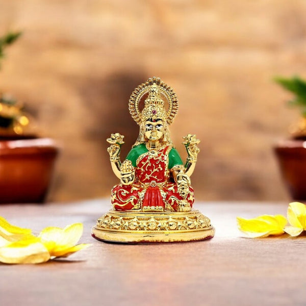 Gold plated Goddess Laxmi Idol
